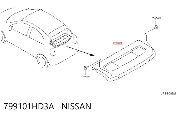 Полка салону, ззаду (багажного відсіку) 799101HD3A Nissan/Infiniti