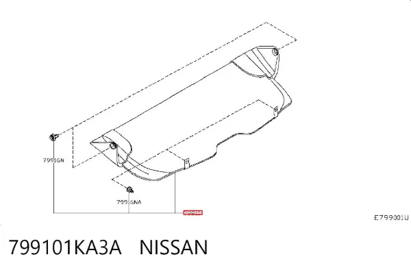 Полка салону, ззаду (багажного відсіку) 799101KA3A Nissan/Infiniti