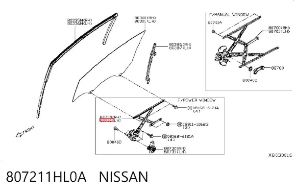 Склопідйомник передньої лівої двері 807211HL0A Nissan/Infiniti