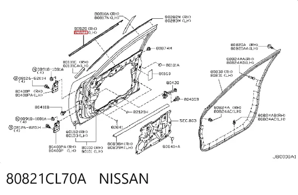  80821CL70A Nissan/Infiniti