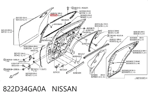  822D34GA0A Nissan/Infiniti