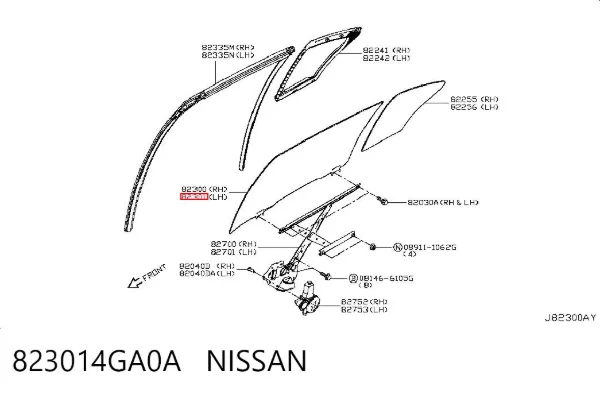 Скло задньої двері лівої 823014GA0A Nissan/Infiniti