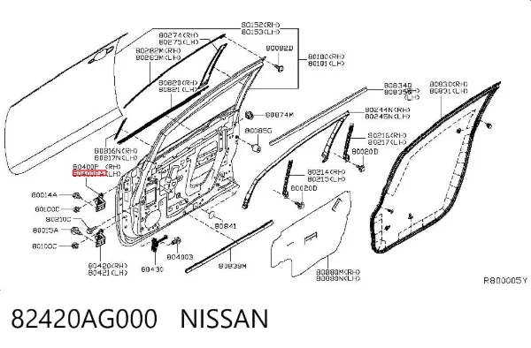 Петля заднтої двері, правої 82420AG000 Nissan/Infiniti