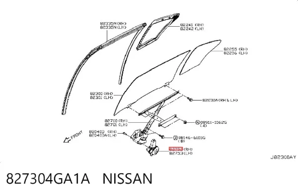 Двигун стеклопод'емника двері задньої, правої 827304GA1A Nissan/Infiniti