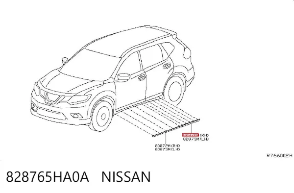 Молдинг задніх правих дверей 828765HA0A Nissan/Infiniti