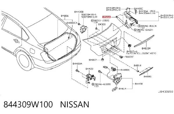 Амортизатор багажника Nissan Teana J31