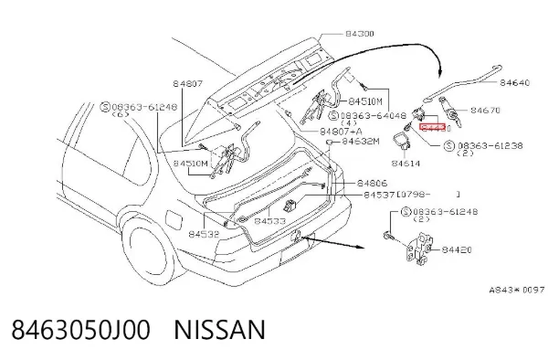 Замок багажника Nissan Maxima A32