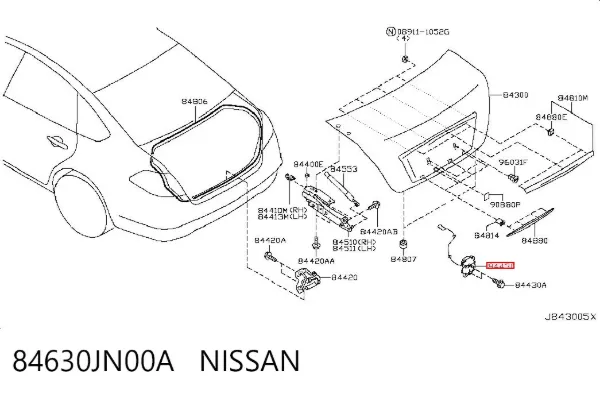 Замок багажника 84630JN00A Nissan/Infiniti