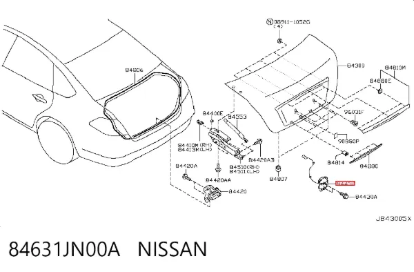 Замок багажника 84631JN00A Nissan/Infiniti