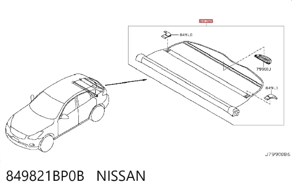 Шторка двері багажного відсіку 849821BP0B Nissan/Infiniti