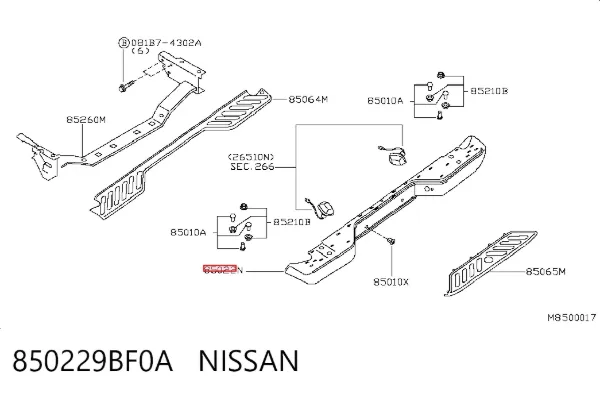 Задній бампер Nissan Navara NP300 III