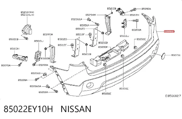 Задній бампер 85022EY10H Nissan/Infiniti