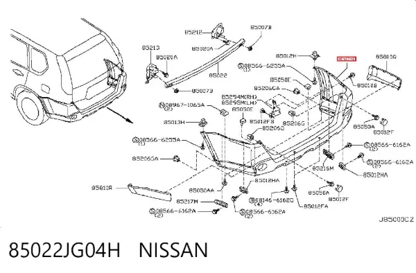 Задній бампер Nissan X-Trail T31