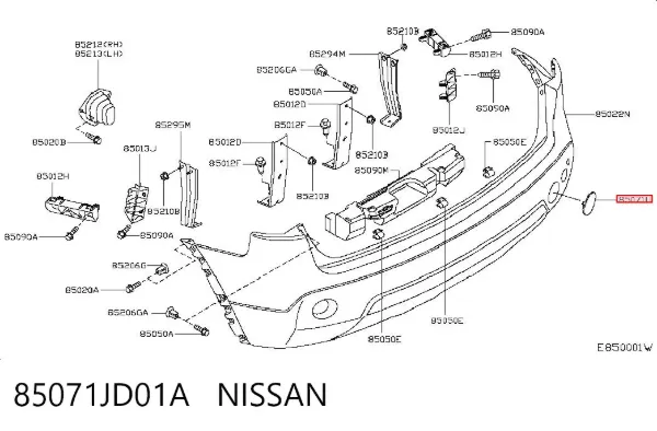 Заглушка бампера буксирувального гака, задня 85071JD01A Nissan/Infiniti