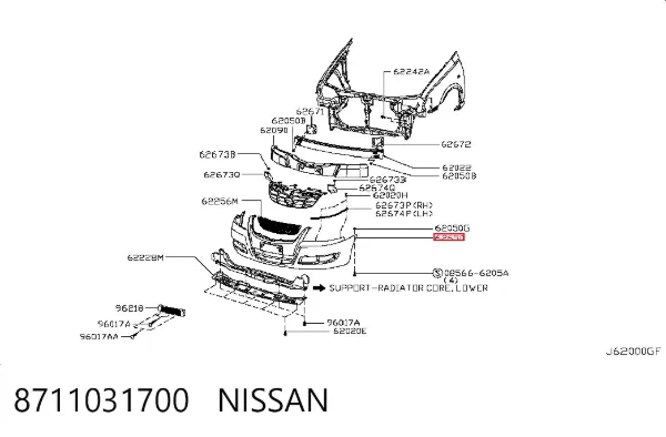 Передній бампер Nissan Almera CLASSIC