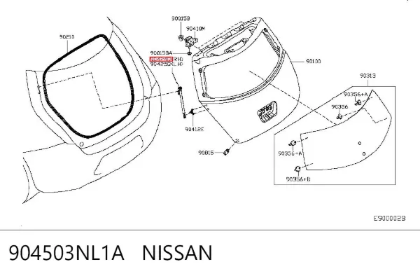 Амортизатор багажника 904503NL1A Nissan/Infiniti