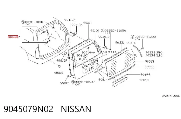 Амортизатор багажника 9045079N02 Nissan/Infiniti