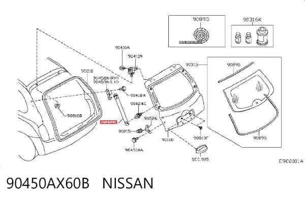 Амортизатор багажника 90450AX60B Nissan/Infiniti