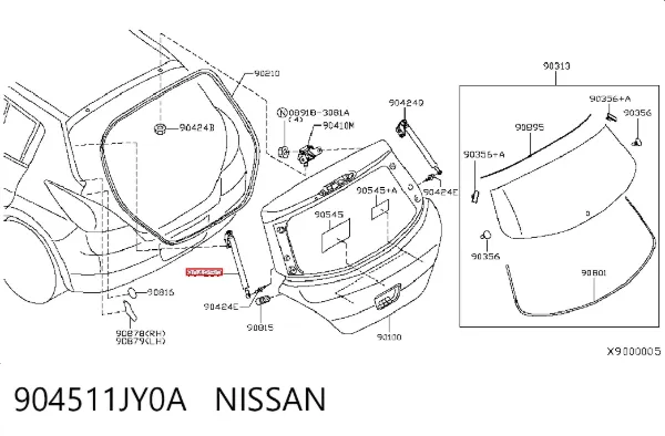 Амортизатор багажника Nissan Tiida C11X