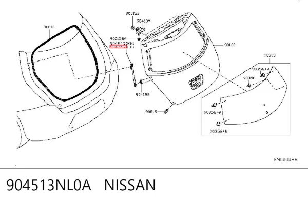 Амортизатор багажника 904513NL0A Nissan/Infiniti