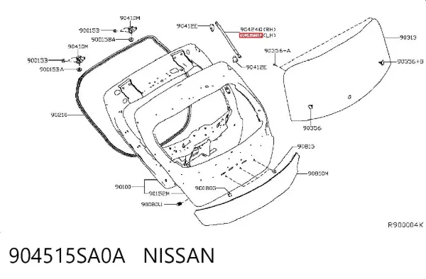 Амортизатор багажника 904515SA0A Nissan/Infiniti