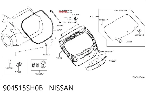 Амортизатор багажника 904515SH0B Nissan/Infiniti