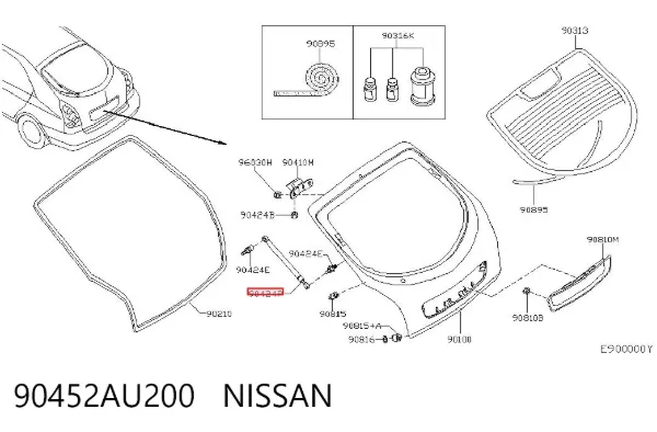 Амортизатор багажника 90452AU200 Nissan/Infiniti