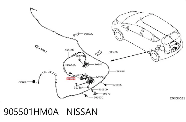 Мотор-привід відкр/закр. замка багажника/двері 3/5-ї 905501HM0A Nissan/Infiniti