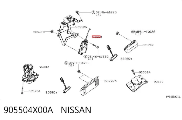 Мотор-привід відкр/закр. замка багажника/двері 3/5-ї 905504X00A Nissan/Infiniti
