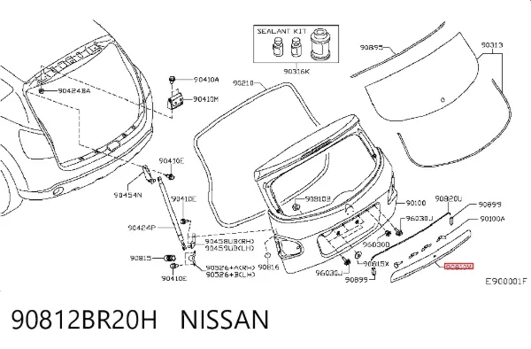 Накладка кришки багажника 90812BR20H Nissan/Infiniti
