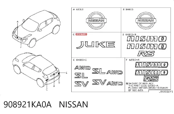 Емблема кришки багажника Nissan JUKE JPN
