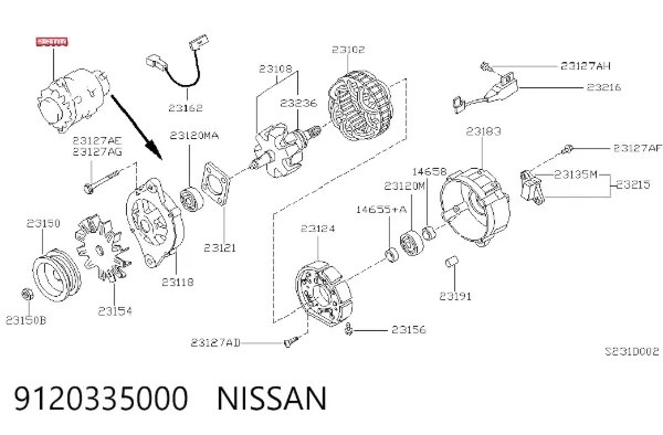 Генератор 9120335000 Nissan/Infiniti