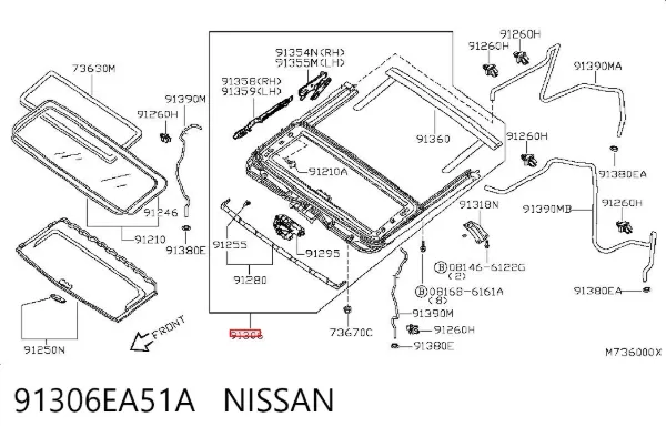Направляюча люка 91306EA51A Nissan/Infiniti