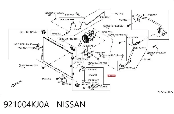 Радіатор кондиціонера 921004KJ0A Nissan/Infiniti