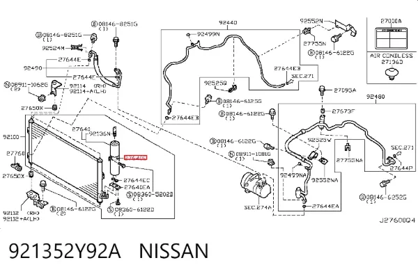 Ресивер-осушувач кондиціонера 921352Y92A Nissan/Infiniti