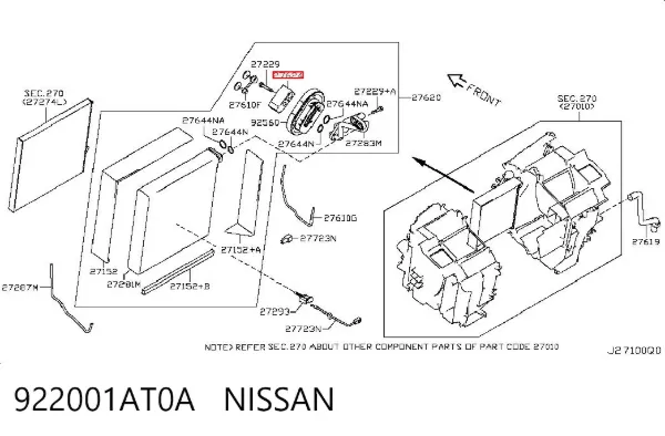Клапан TRV, кондиціонера 922001AT0A Nissan/Infiniti