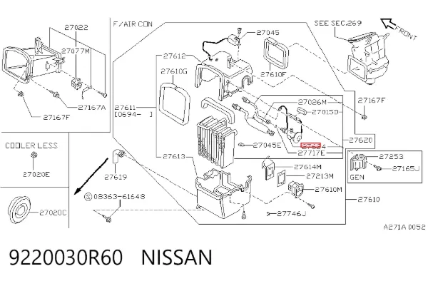Клапан TRV, кондиціонера 9220030R60 Nissan/Infiniti