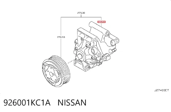 Компресор кондиціонера 926001KC1A Nissan/Infiniti
