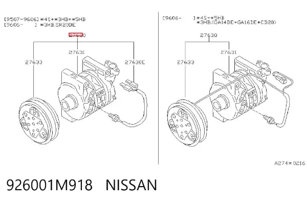Компресор кондиціонера 926001M918 Nissan/Infiniti