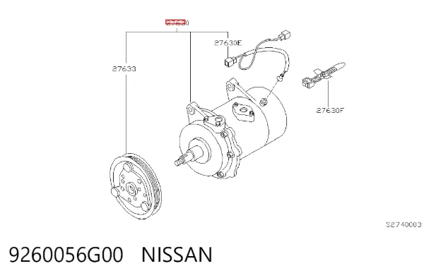Компресор кондиціонера 9260056G00 Nissan/Infiniti
