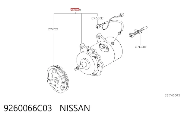 Компресор кондиціонера 9260066C03 Nissan/Infiniti