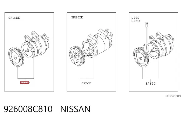 Компресор кондиціонера 926008C810 Nissan/Infiniti