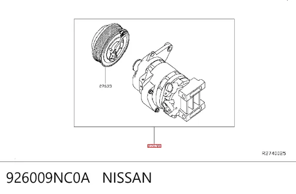 Компресор кондиціонера 926009NC0A Nissan/Infiniti