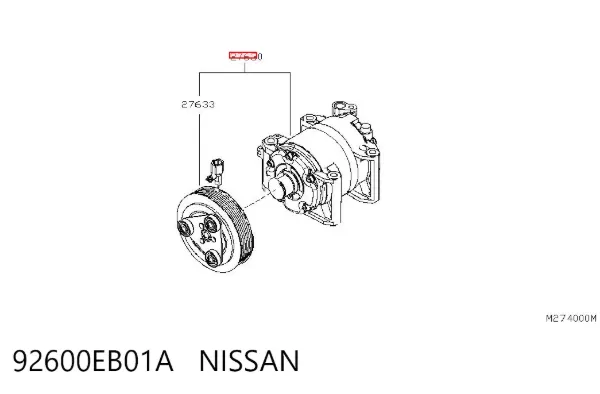Компресор кондиціонера 92600EB01A Nissan/Infiniti