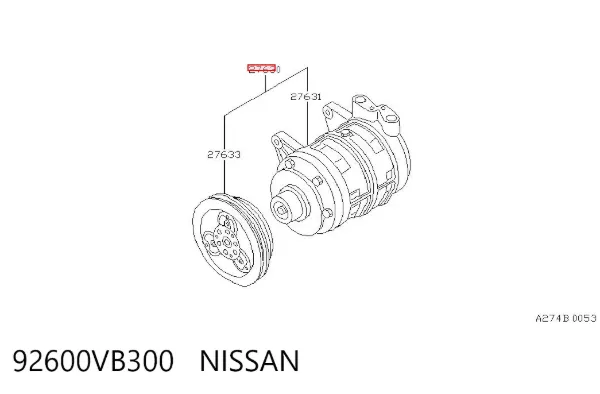 Компресор кондиціонера 92600VB300 Nissan/Infiniti