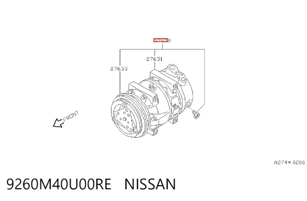 Компресор кондиціонера 9260M40U00RE Nissan/Infiniti