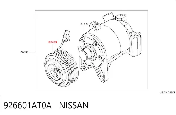 Муфта компресора кондиціонера 926601AT0A Nissan/Infiniti