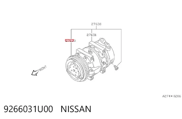 Муфта компресора кондиціонера 9266031U00 Nissan/Infiniti