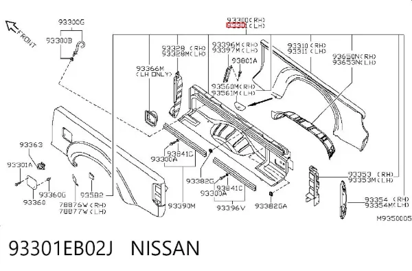 Крило заднє ліве 93301EB02J Nissan/Infiniti