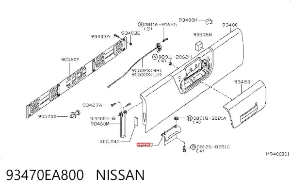 Петля заднього борта 93470EA800 Nissan/Infiniti